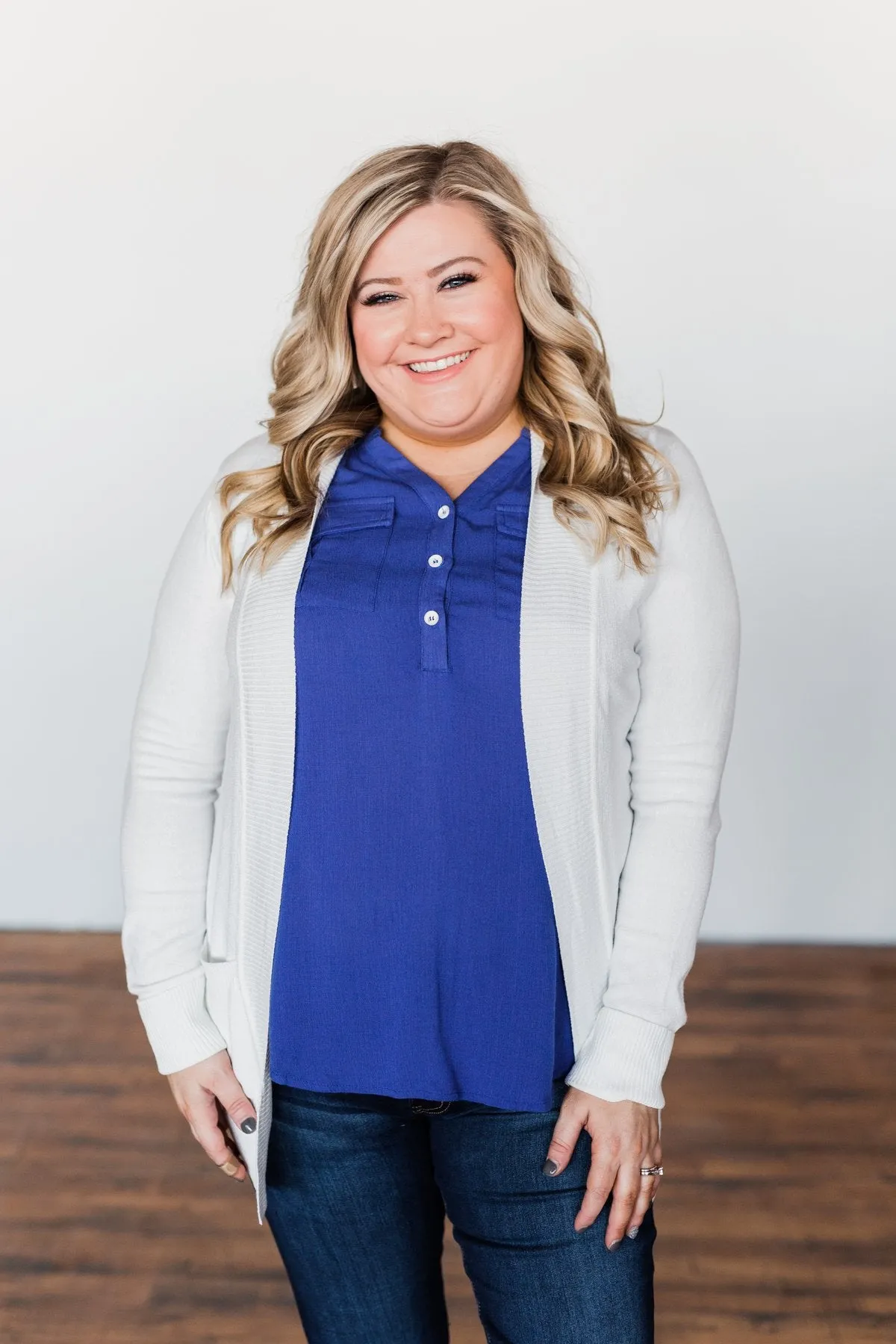 I Love Everything 3 Button Top- Royal Blue