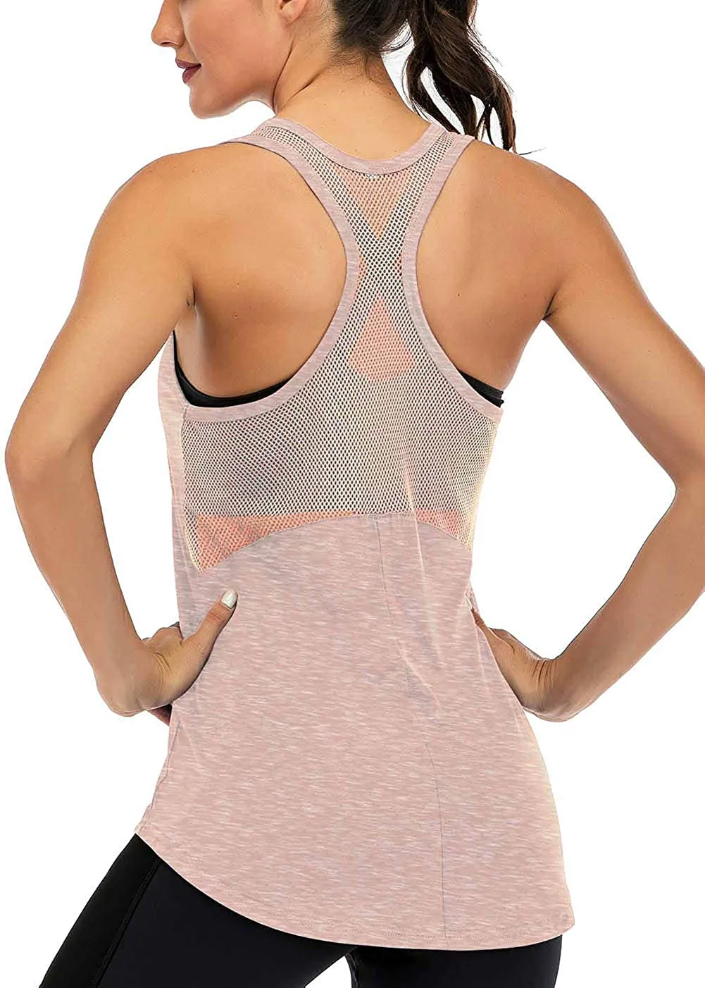 ICTIVE Workout Tank Tops for Women Sleeveless Yoga Tops for Women Mesh Racerback Tank Tops Muscle Tank