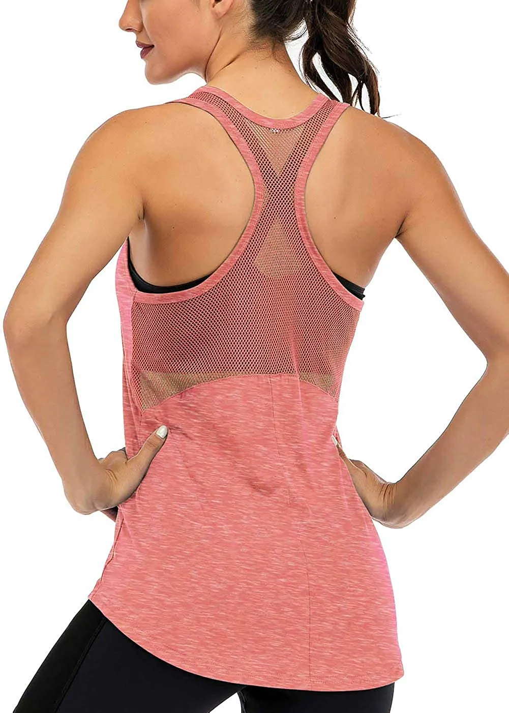 ICTIVE Workout Tank Tops for Women Sleeveless Yoga Tops for Women Mesh Racerback Tank Tops Muscle Tank