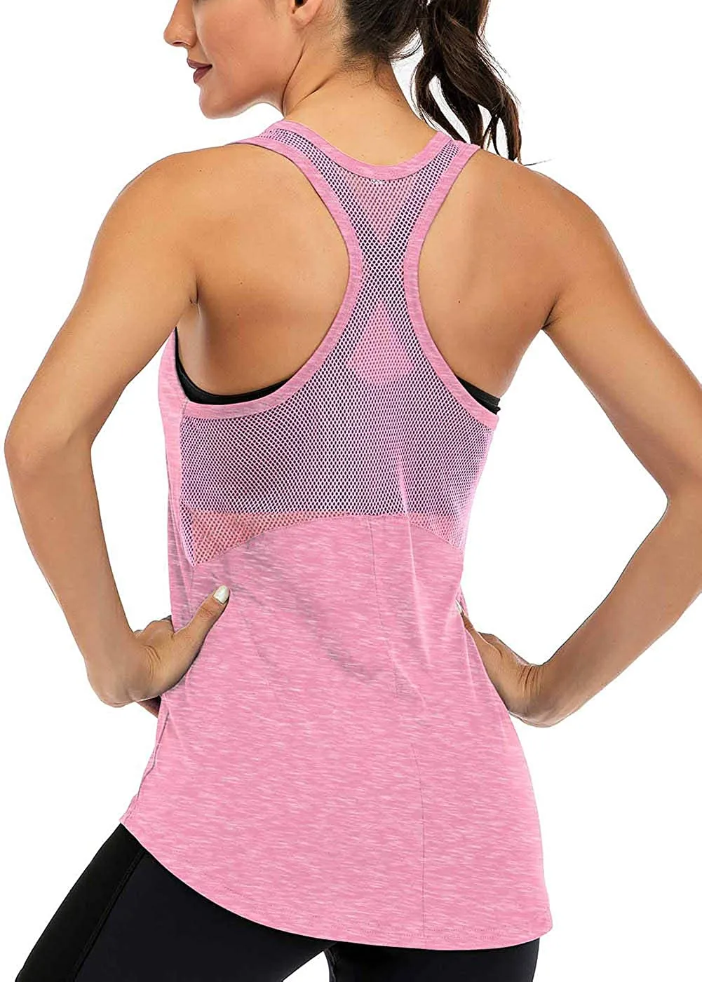 ICTIVE Workout Tank Tops for Women Sleeveless Yoga Tops for Women Mesh Racerback Tank Tops Muscle Tank