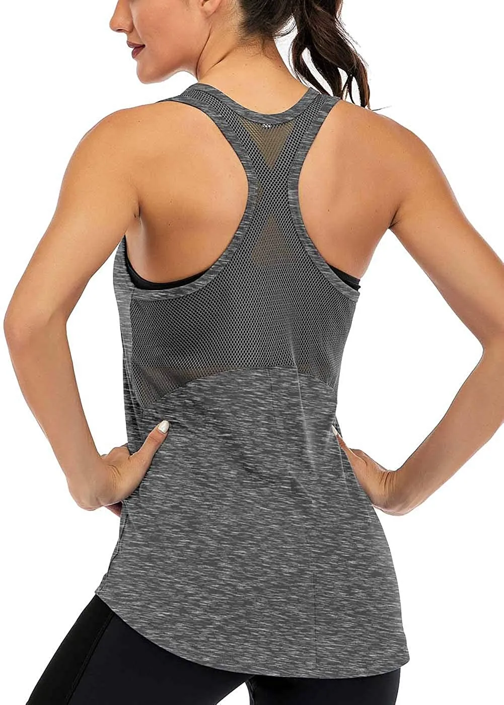 ICTIVE Workout Tank Tops for Women Sleeveless Yoga Tops for Women Mesh Racerback Tank Tops Muscle Tank