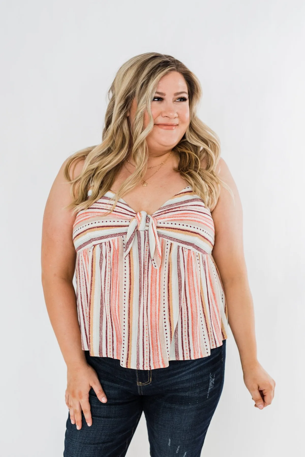 Imagine The Possibility Bow Tie Tank Top- Shades of Pink