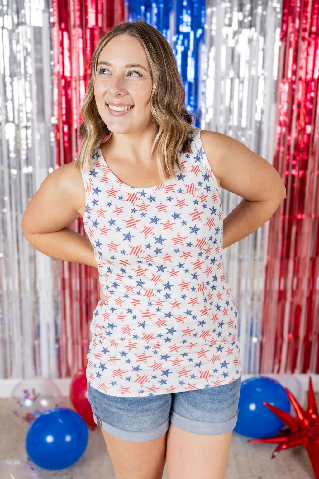 IN PRODUCTION Ava Tank - American Stars and Stripes