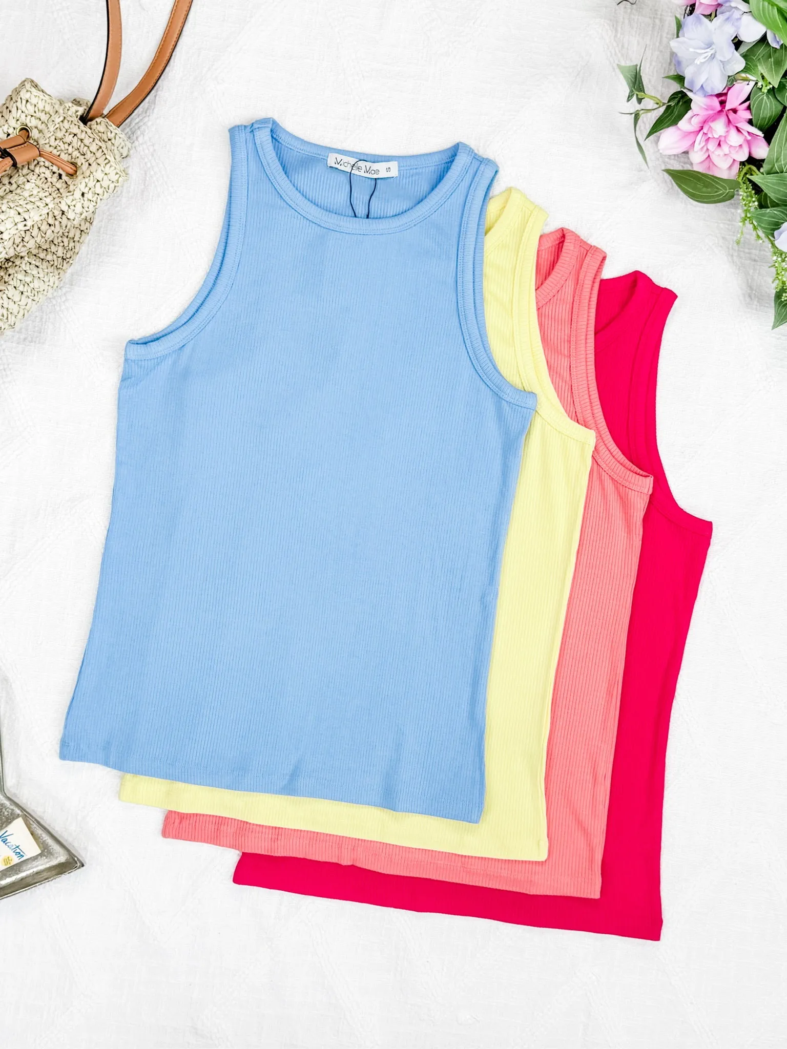 IN PRODUCTION Tara Ribbed Tank - Coral