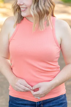 IN PRODUCTION Tara Ribbed Tank - Coral