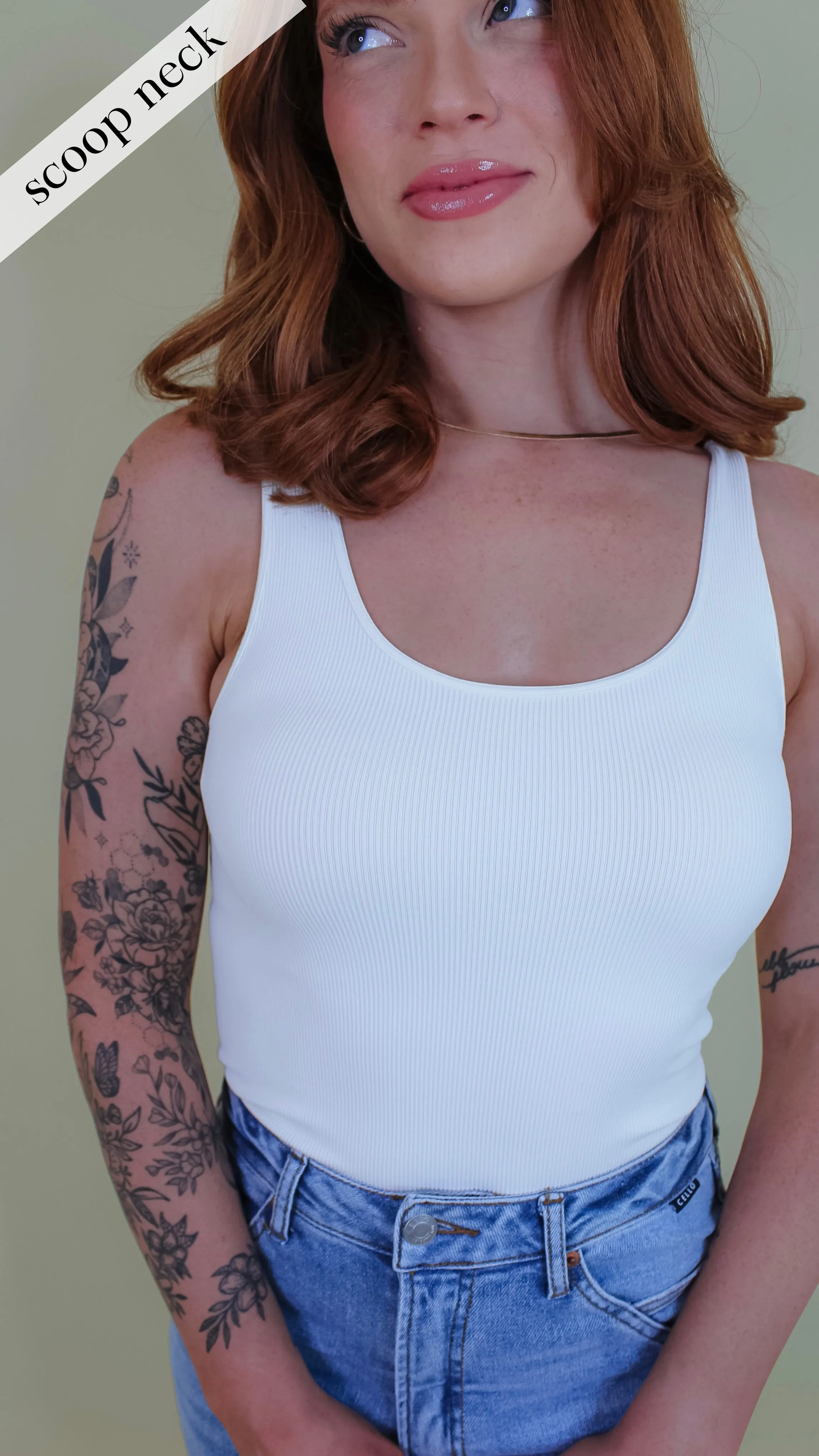 Irina Ribbed Reversible Tank Top - Ivory