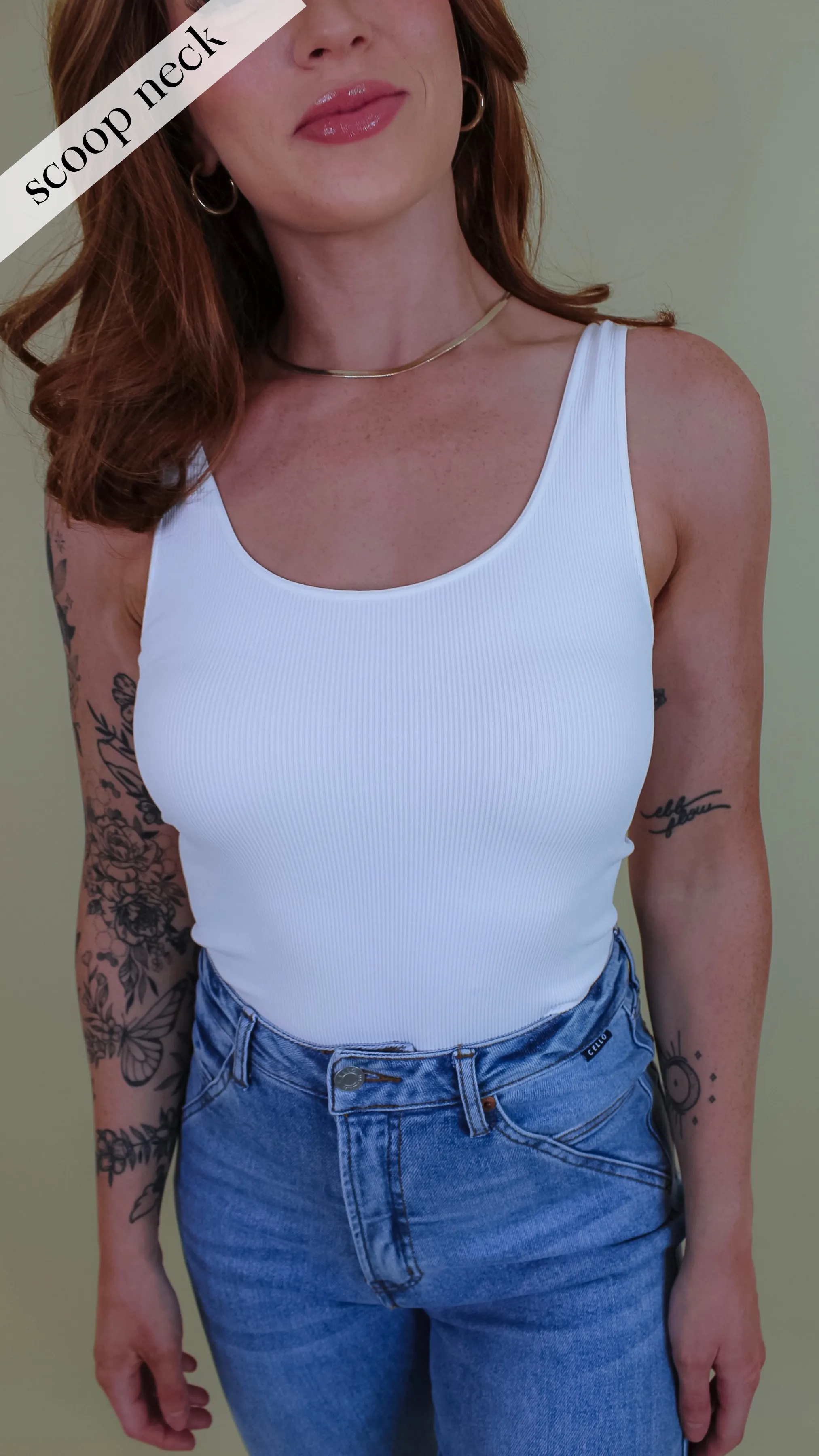 Irina Ribbed Reversible Tank Top - White