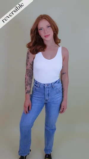 Irina Ribbed Reversible Tank Top - White