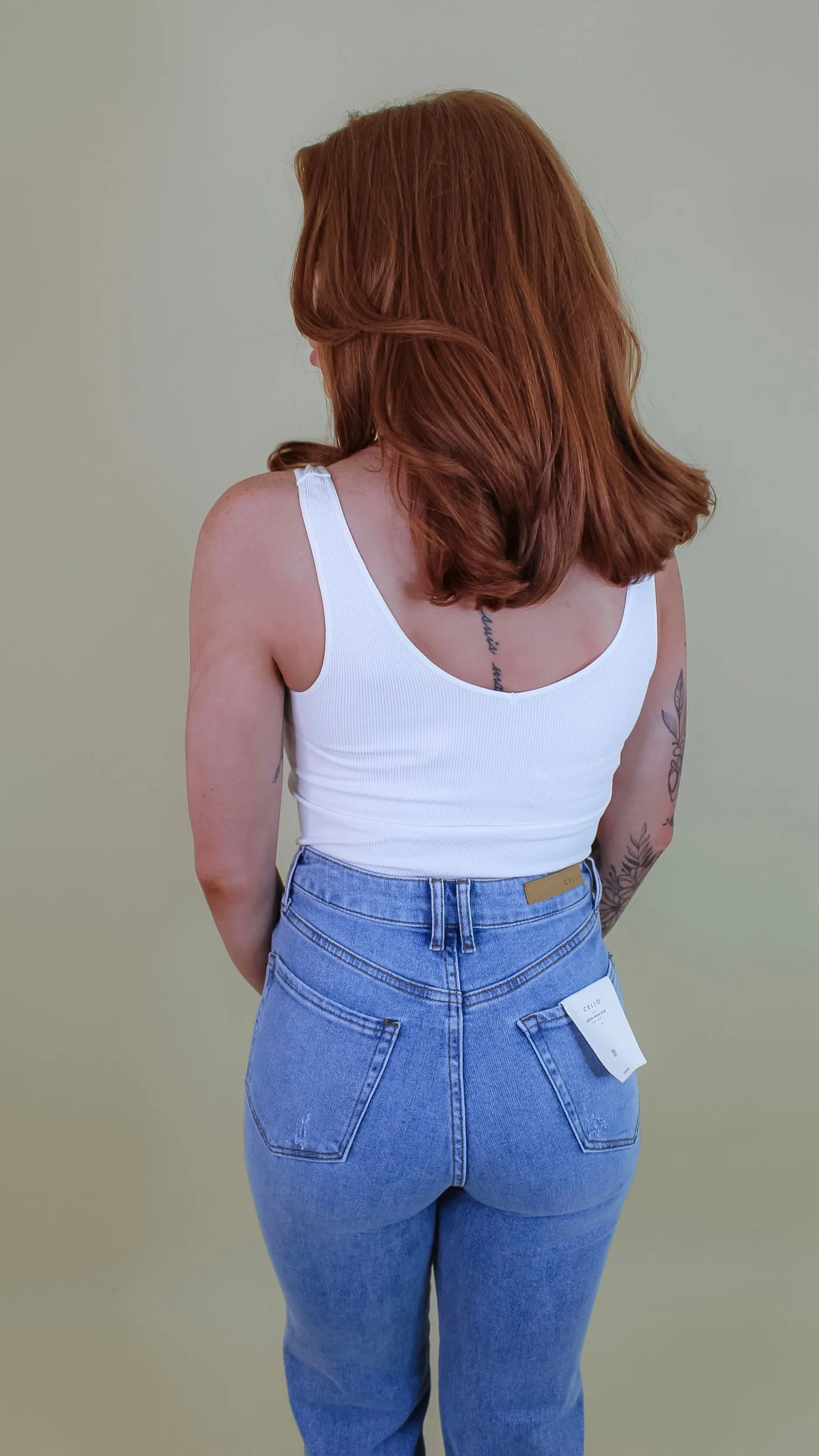 Irina Ribbed Reversible Tank Top - White