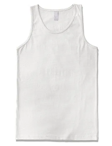 JD Apparel Men's Sleeveless Basic Tank Top Jersey Casual Shirts L White