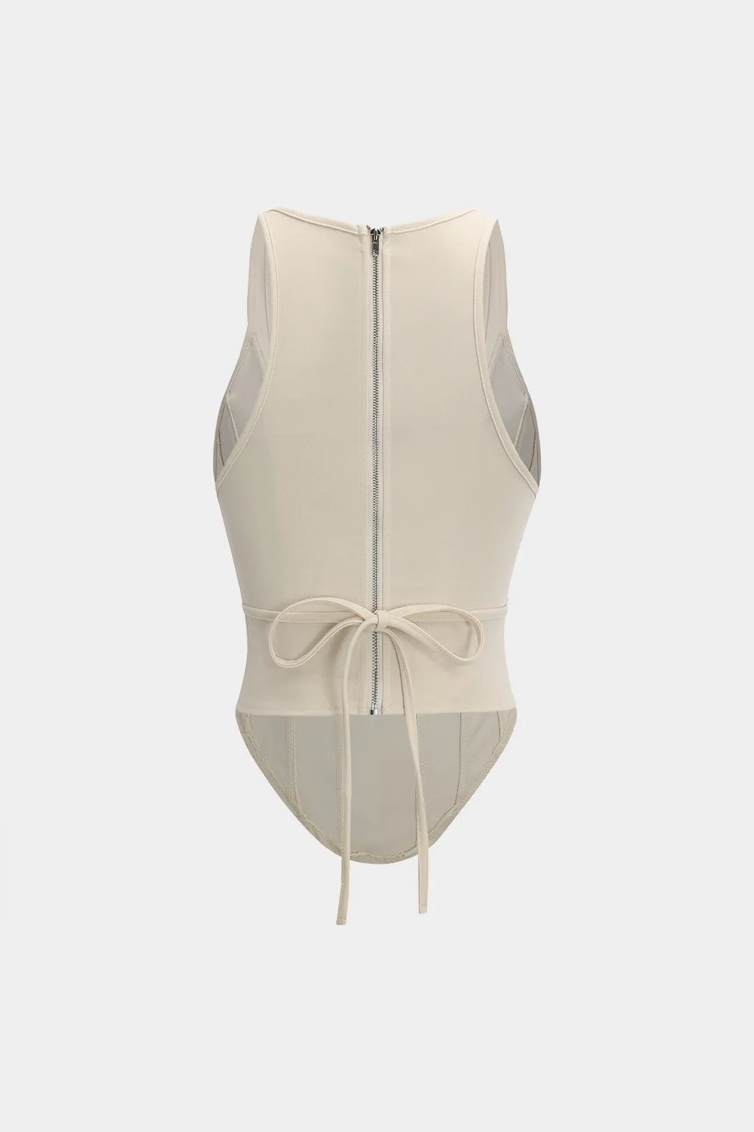 Jennifer - Trendy Tie Up Corset Waist Woman's Tank Top