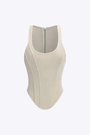 Jennifer - Trendy Tie Up Corset Waist Woman's Tank Top
