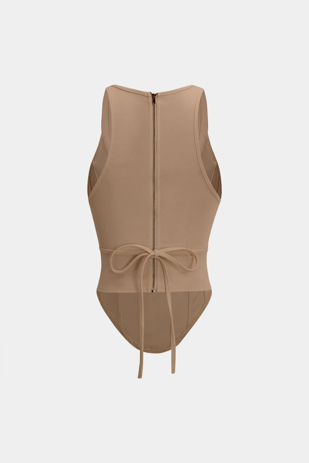 Jennifer - Trendy Tie Up Corset Waist Woman's Tank Top