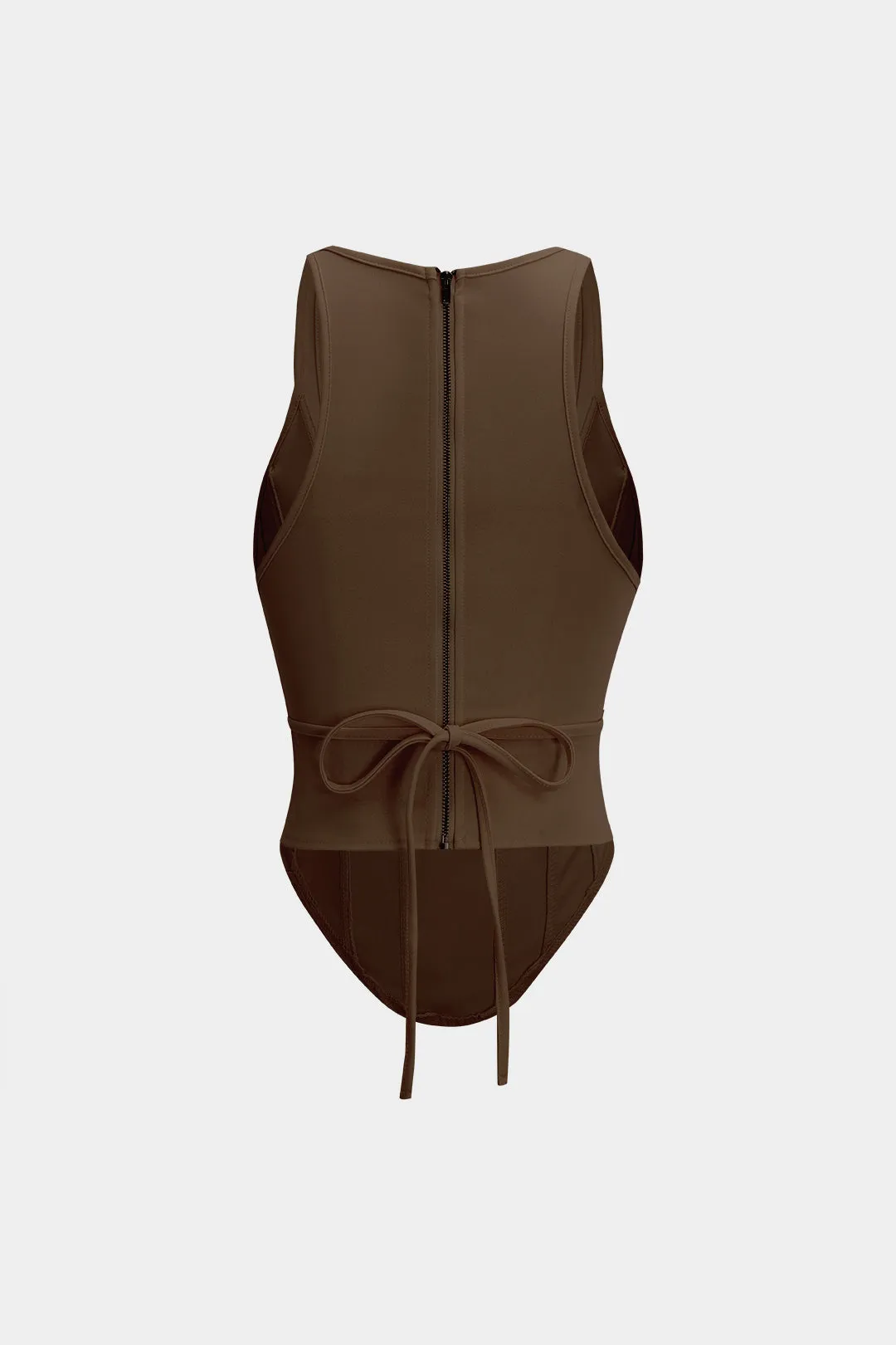 Jennifer - Trendy Tie Up Corset Waist Woman's Tank Top
