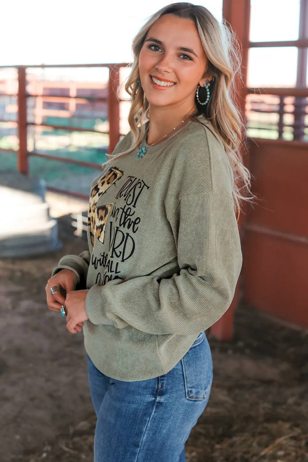 Jesus Cross Corded Oversized Sweatshirt
