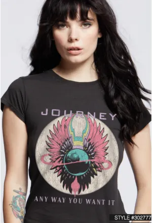 Journey Only the Young Baby Graphic Tee: Vintage Black