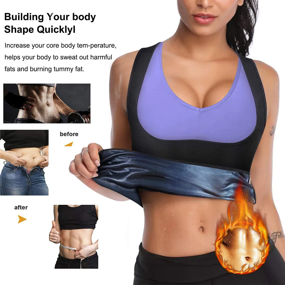 Junlan Women Heat Trapping Sweat Workout Tank Top