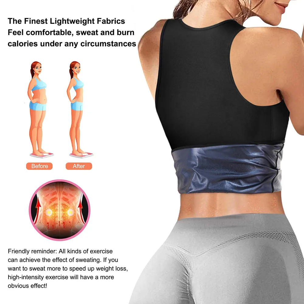 Junlan Women Heat Trapping Sweat Workout Tank Top
