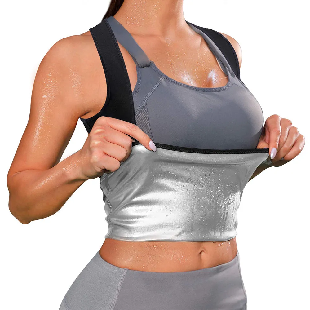 Junlan Women Heat Trapping Sweat Workout Tank Top