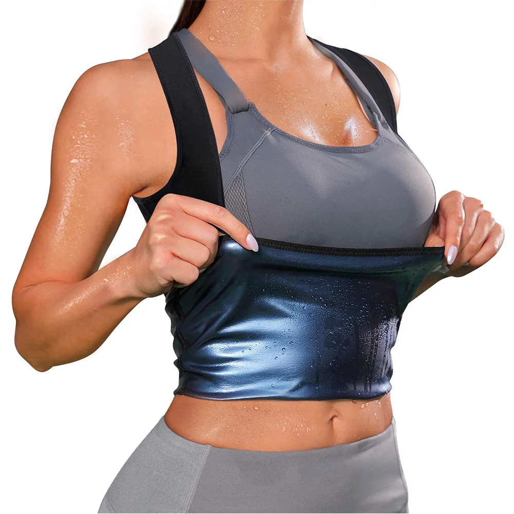 Junlan Women Heat Trapping Sweat Workout Tank Top