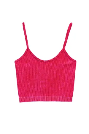 KATIEJ NYC- TWEEN JADE RIBBED TOP (neon pink)