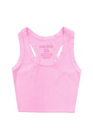 KATIEJ NYC- TWEEN LIVI RIBBED TANK SOLIDS (Cotton Candy)
