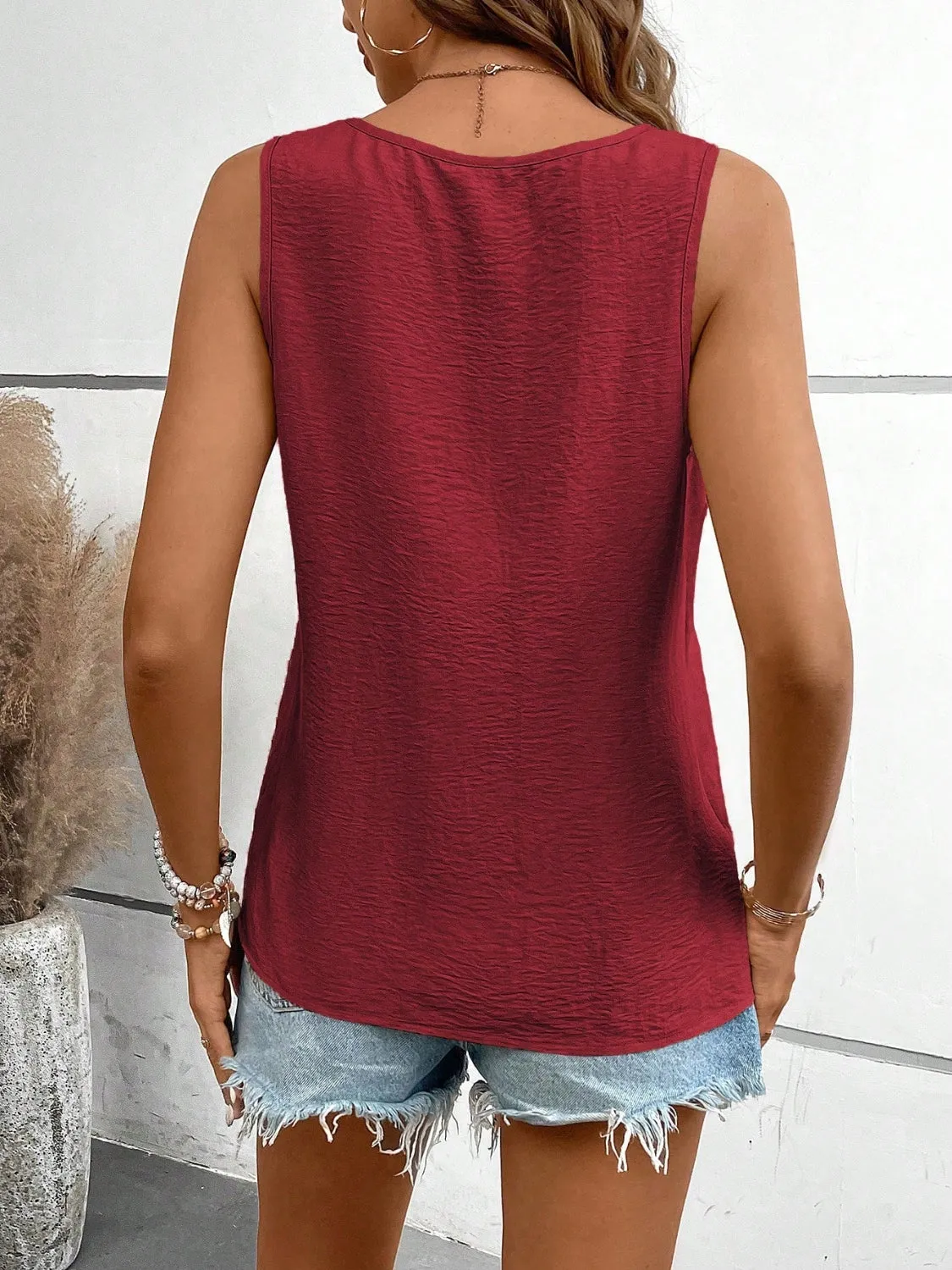 Kelsey V-Neck Ruched Tank
