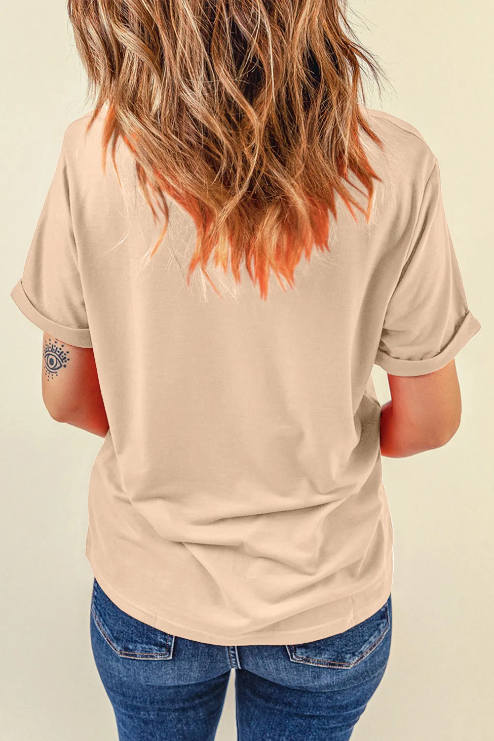 Khaki Cowgirl Rodeo Graphic Western Fashion Tee