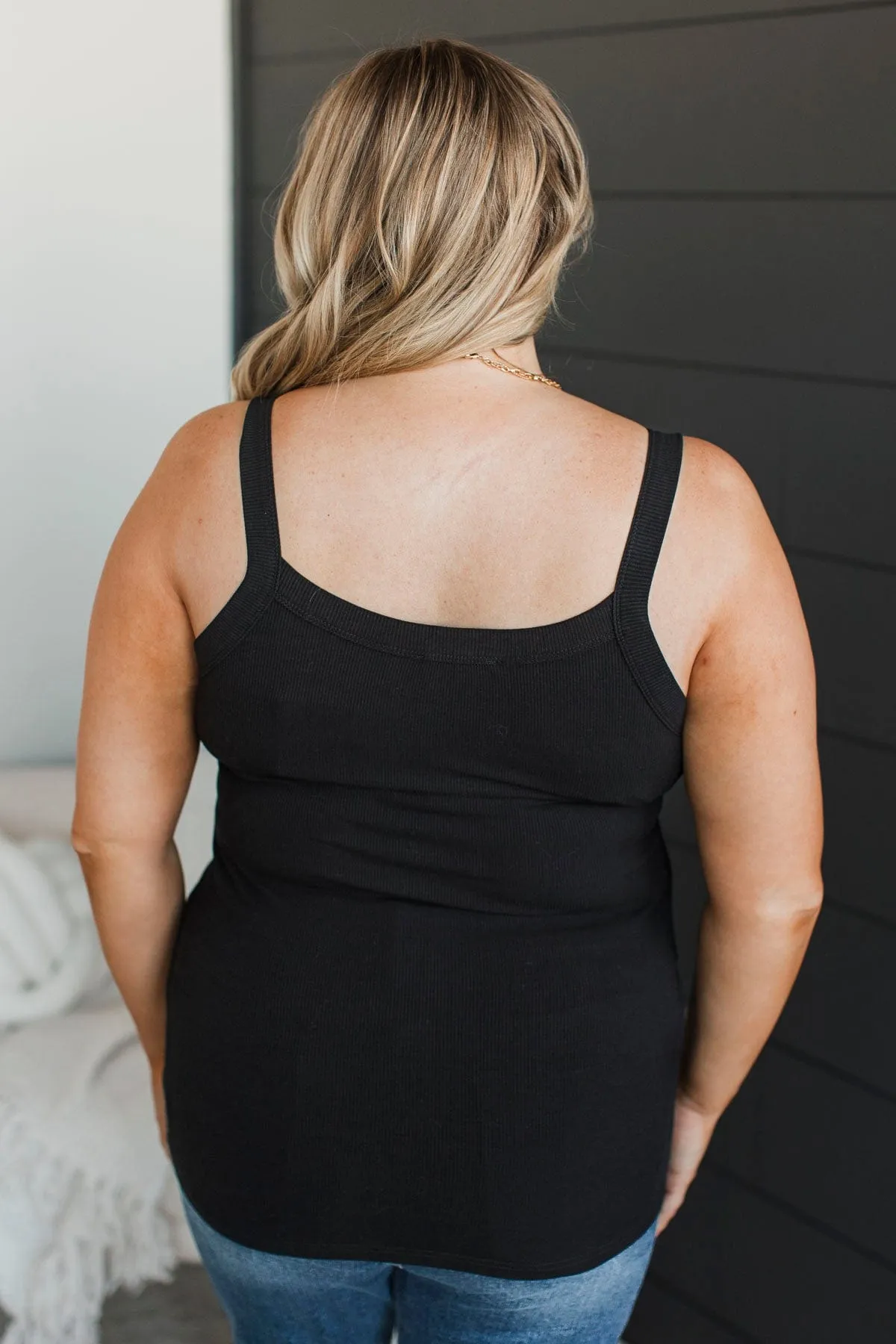Kind Ways Ribbed Tank Top- Black