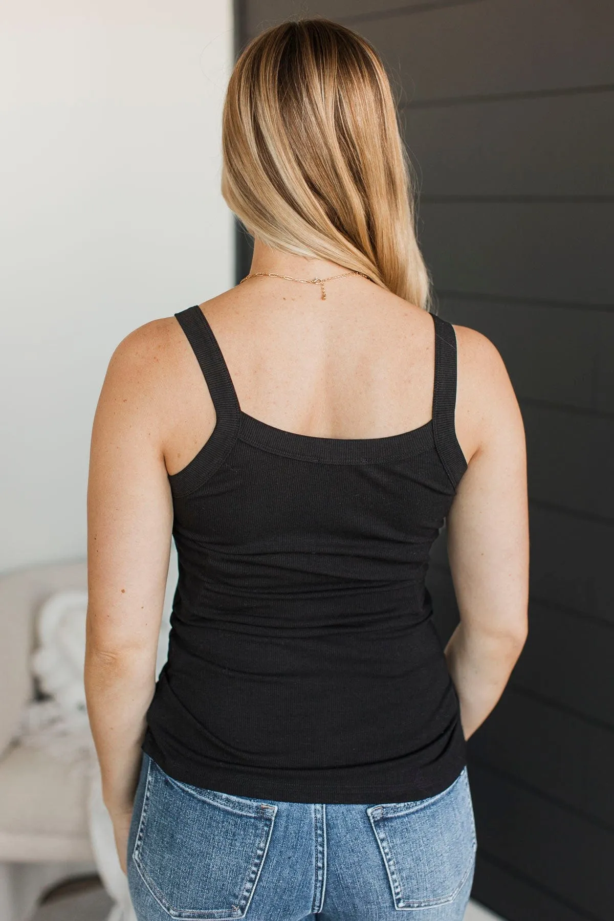 Kind Ways Ribbed Tank Top- Black