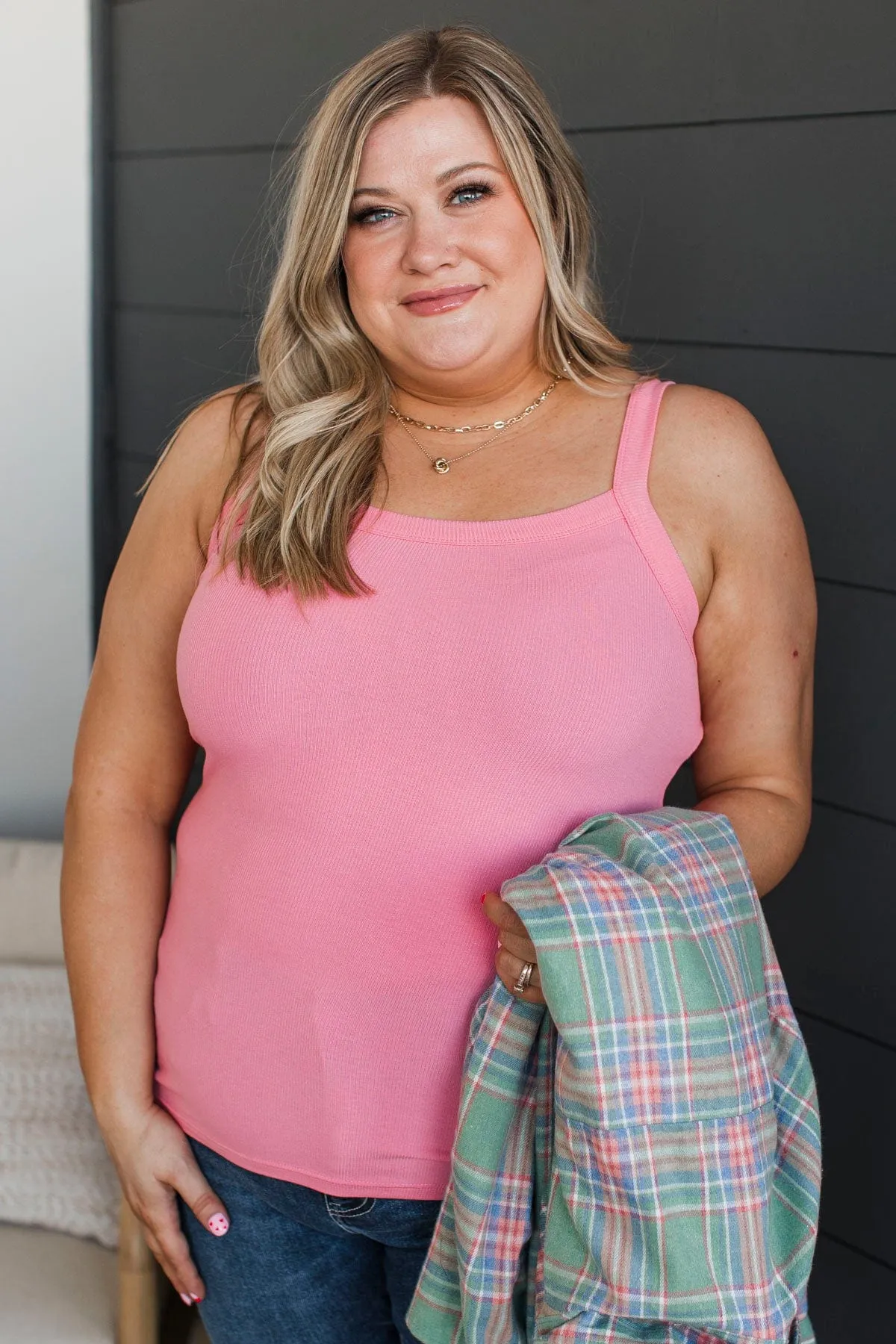 Kind Ways Ribbed Tank Top- Pink