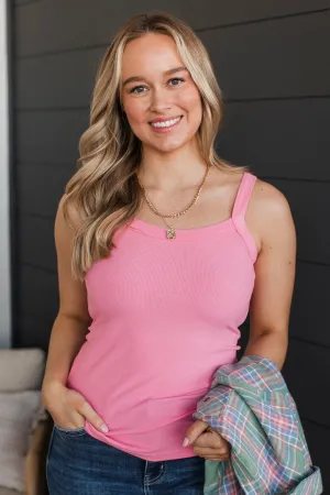 Kind Ways Ribbed Tank Top- Pink