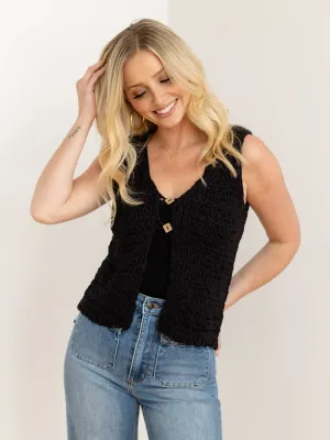 Knitted Button Front Vest