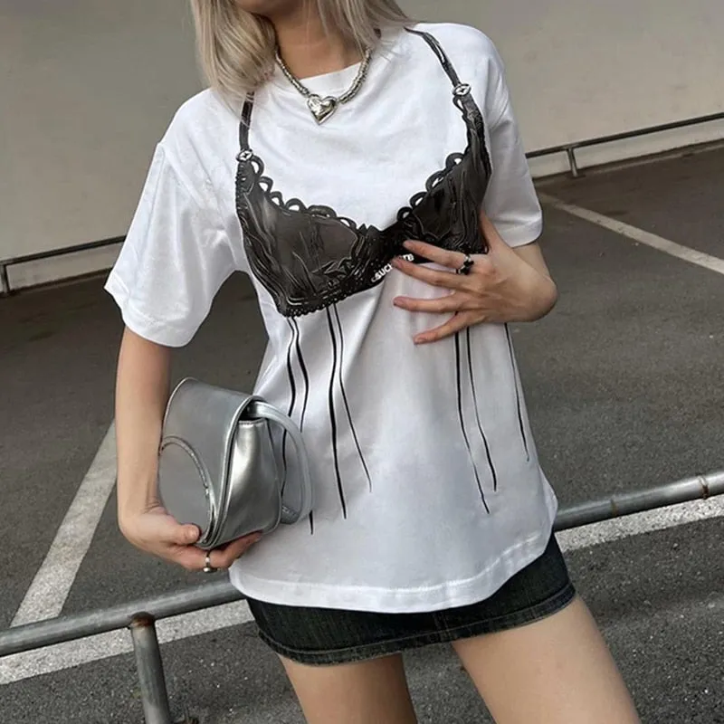 Lace Bra Prints T-Shirts - 3 Colors