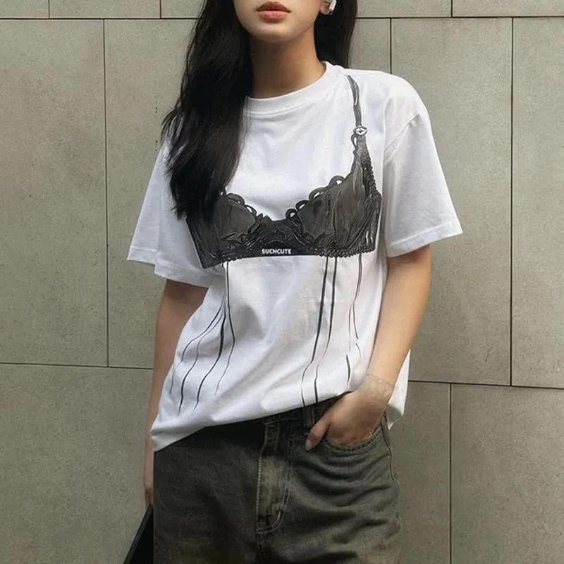 Lace Bra Prints T-Shirts - 3 Colors