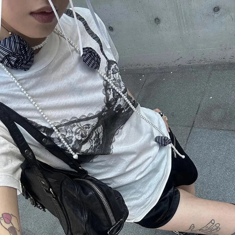 Lace Bra Prints T-Shirts - 3 Colors