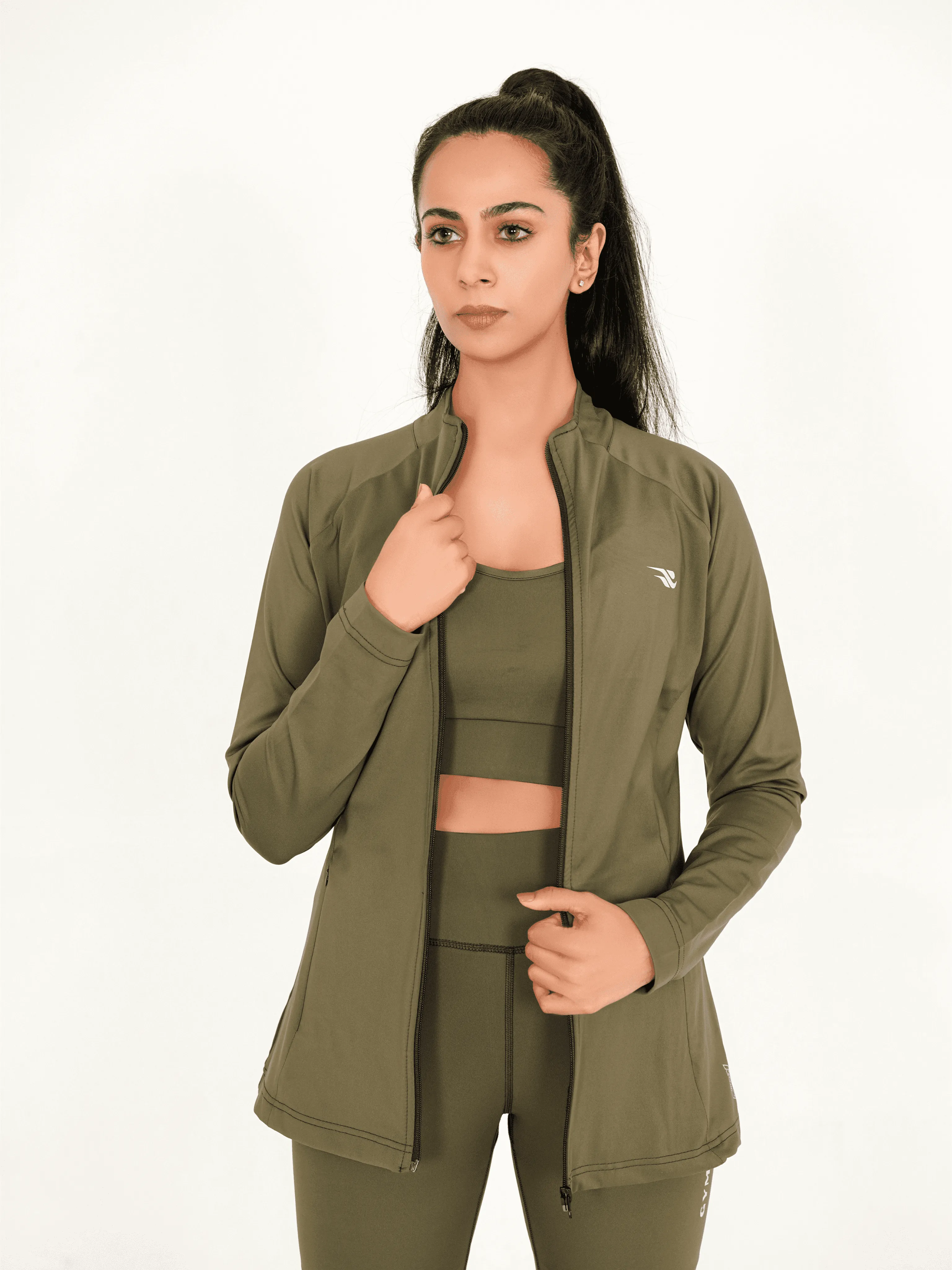 Ladies Compression Zipper - Olive