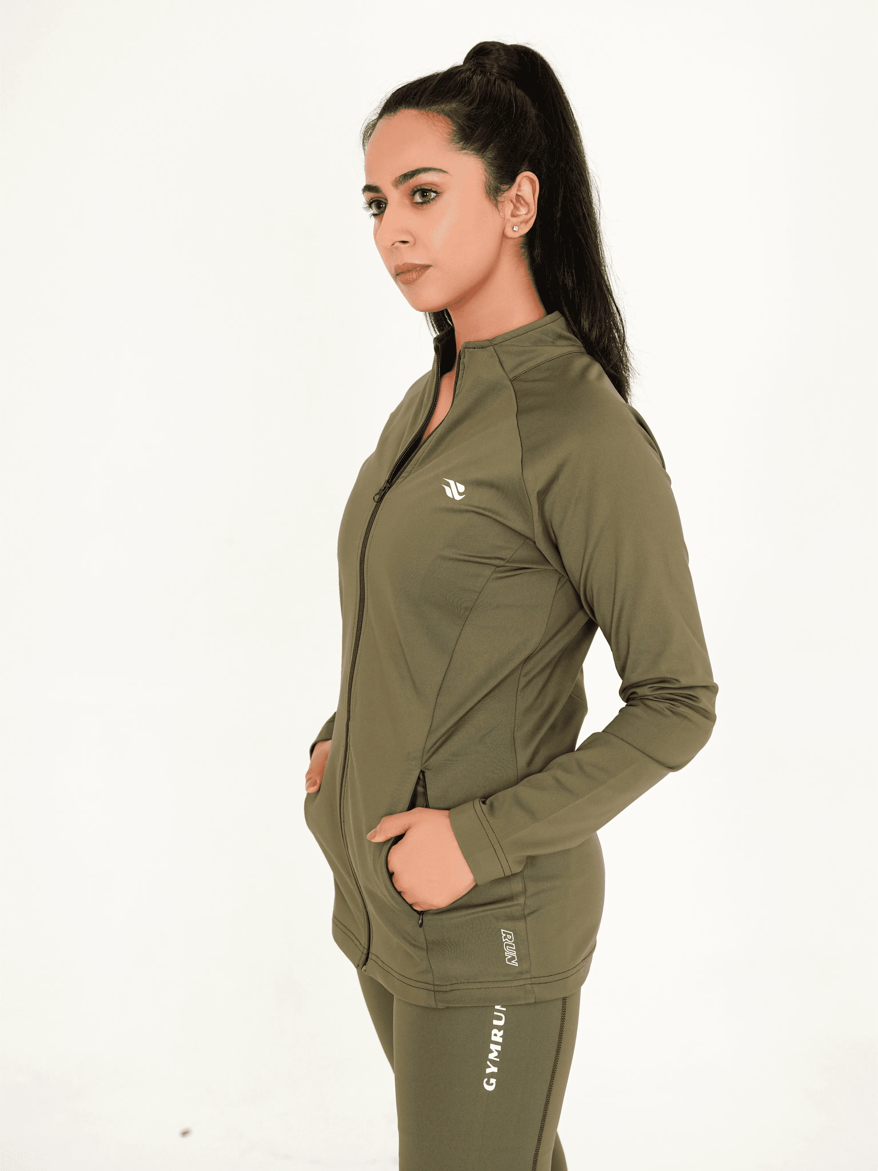 Ladies Compression Zipper - Olive