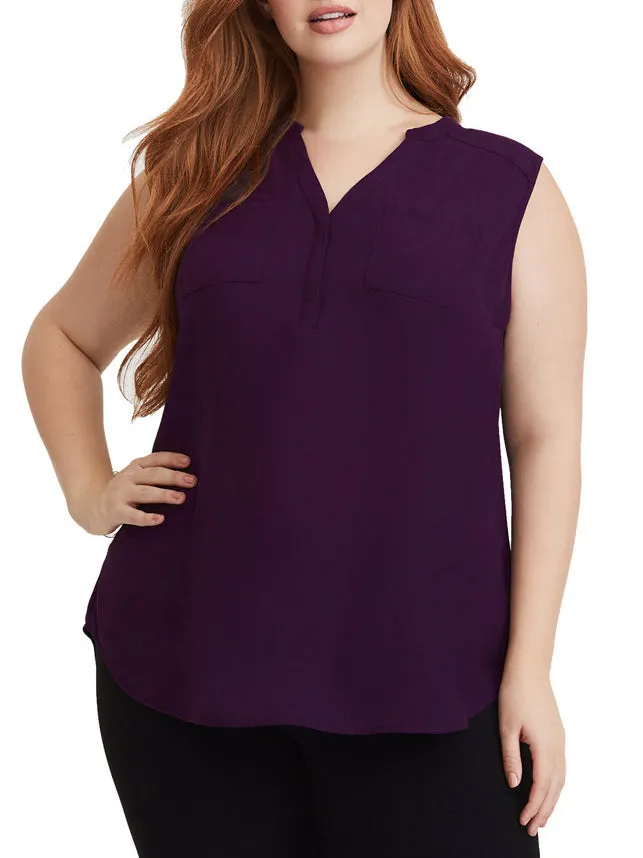 Large Size Chiffon Solid Color Loose Vest