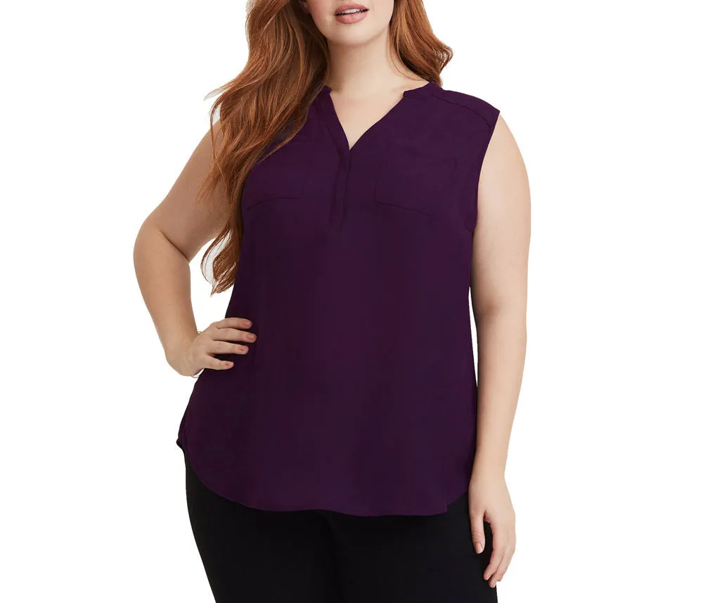 Large Size Chiffon Solid Color Loose Vest