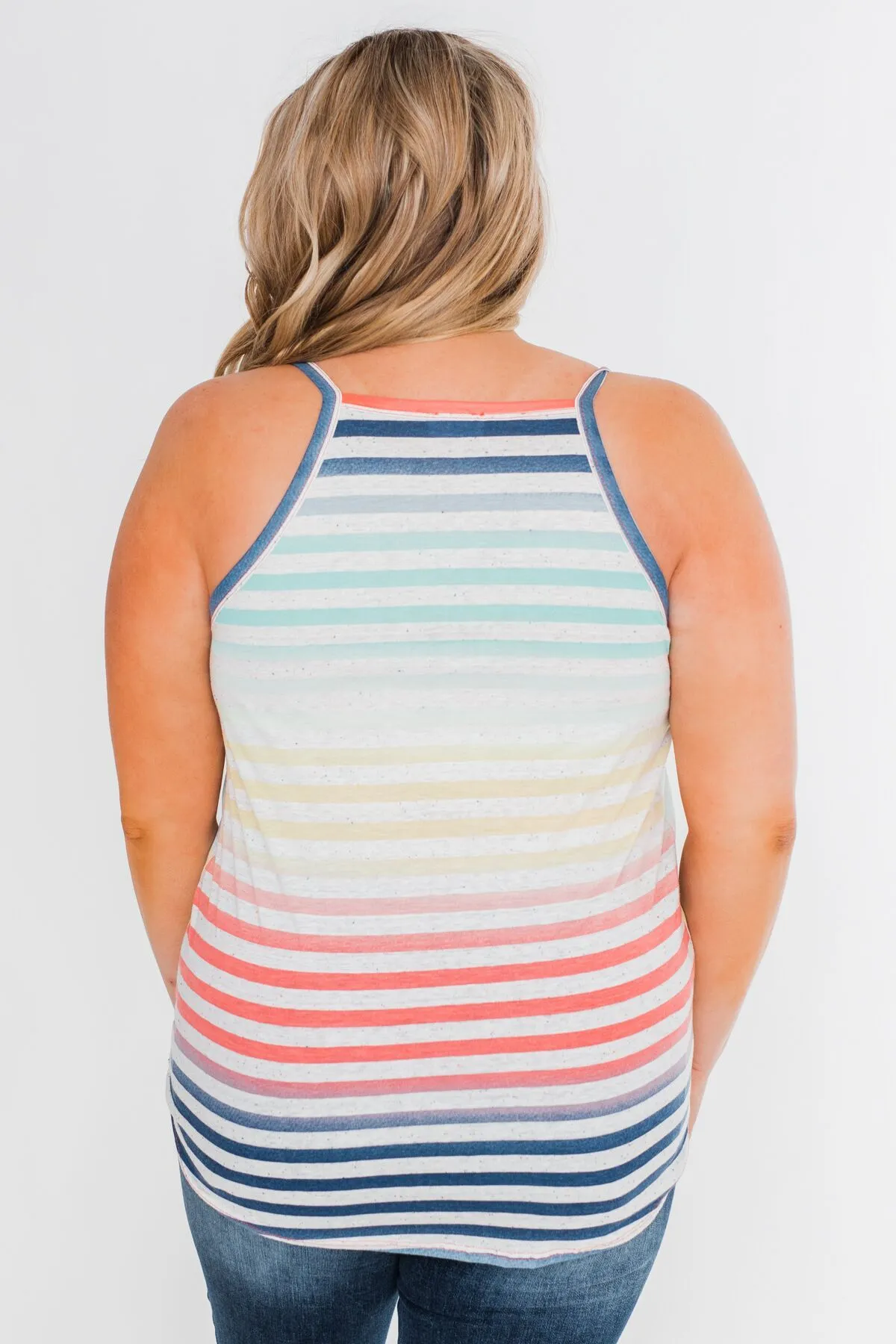 Laughing With You Tie Tank Top- Multi