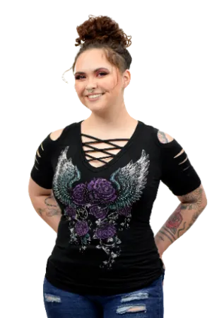 Liberty Wear Collection Tops: Purple Rose