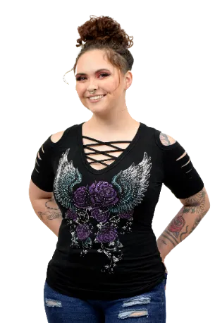 Liberty Wear Collection Tops: Purple Rose