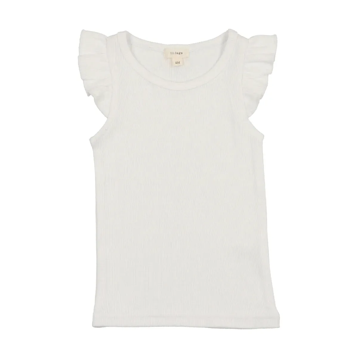 Lil Legs Ribbed Flutter Tank - Pure White (Weekday Basics)