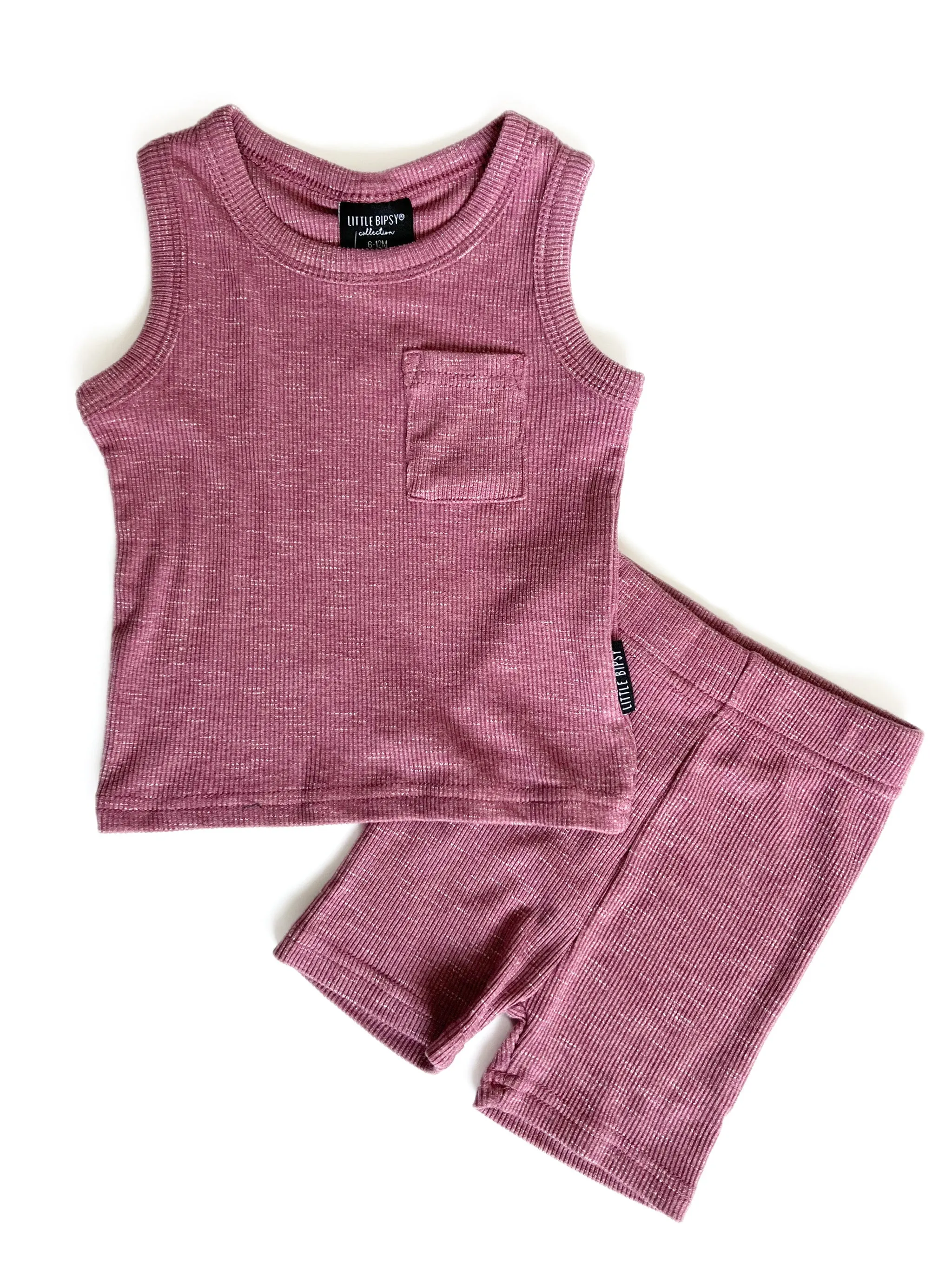 Little Bipsy Ribbed Tank - Hibiscus