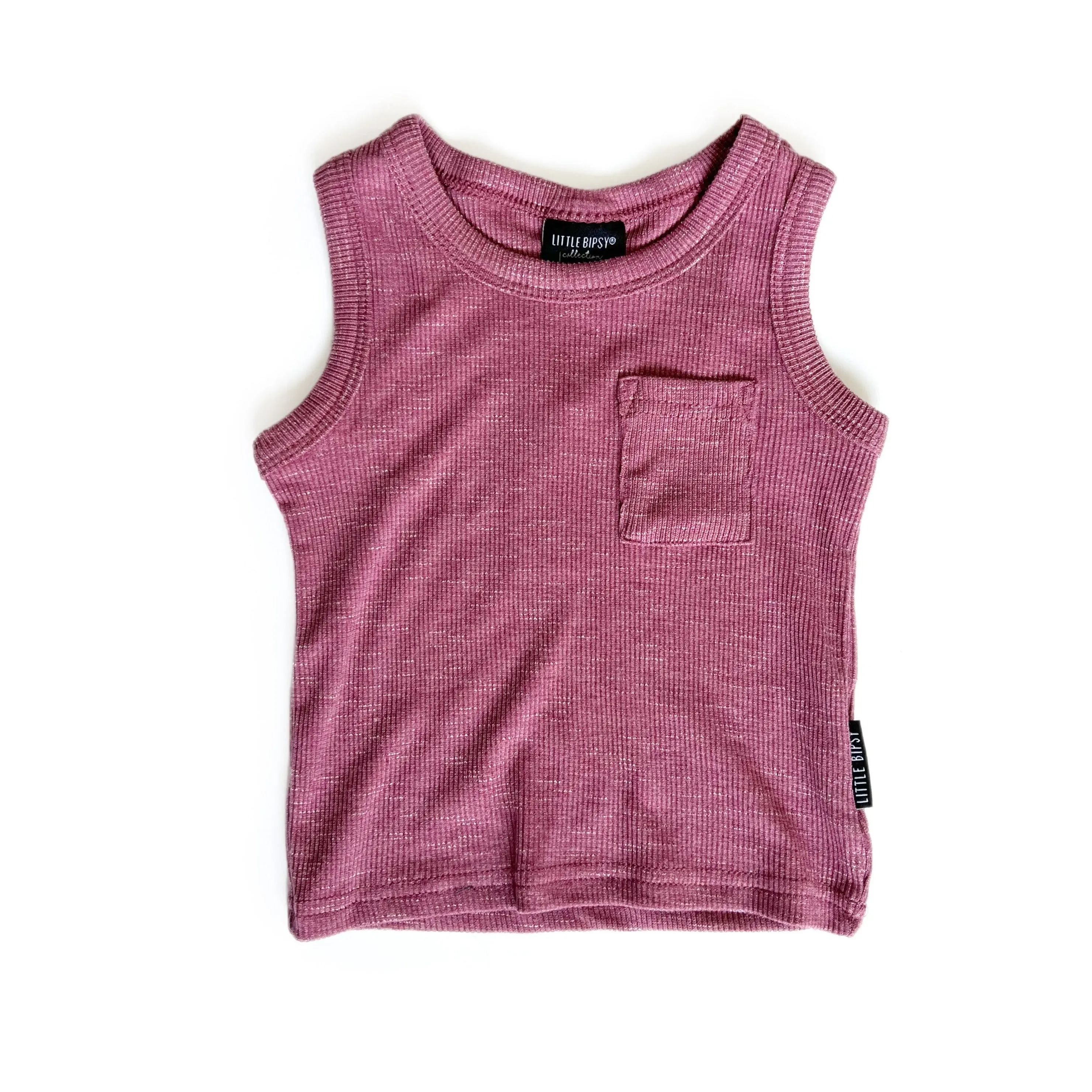 Little Bipsy Ribbed Tank - Hibiscus