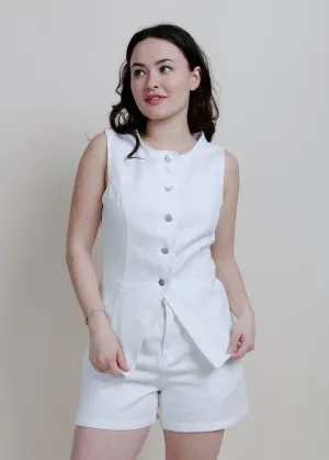 Lizzy Button Front Denim Top