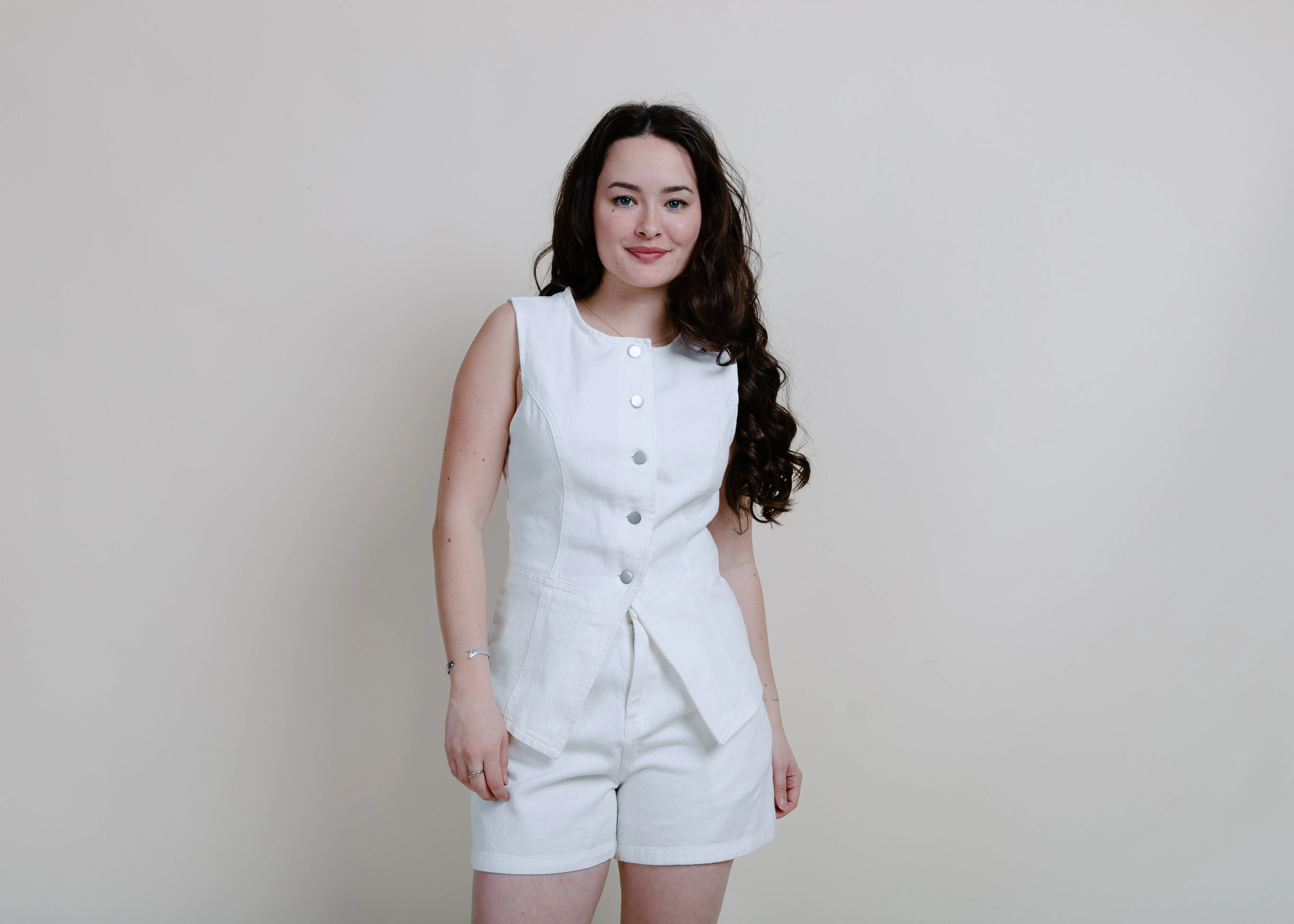 Lizzy Button Front Denim Top