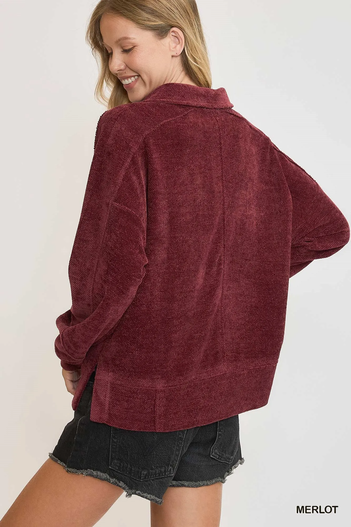  Loose Fit Chenille Sweatshirt