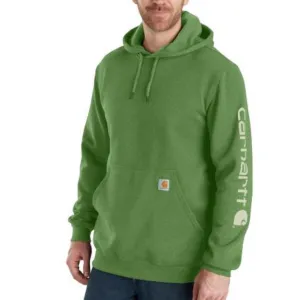 Loose Fit Midweight Logo Sleeve Graphic Hoodie - Arborvitae - K288